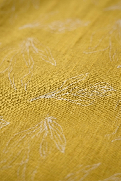 Yellow Floral Printed Cotton  Unstitched Suit Set with Dupatta