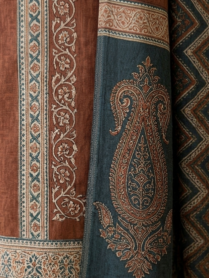 Elegant Rust Brown Cotton Suit Set with Printed Dupatta for Women